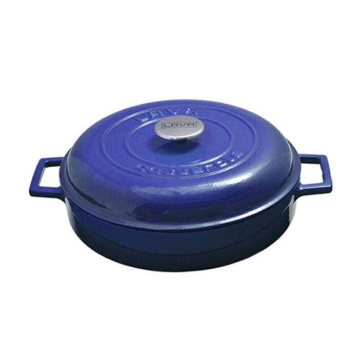 cast iron multi purpose casseroles with dome lid 28cm blue 240924125450