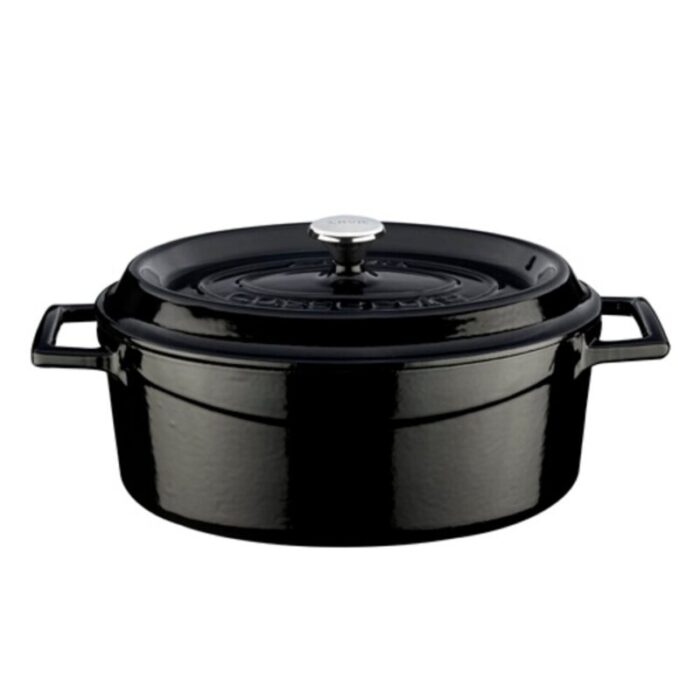 cast iron oval casserole 25cm 32l black trendy121lv o tc 25 k2 bk 240924125402