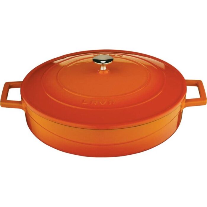 cast iron rd low casserole orange folk 240924125404