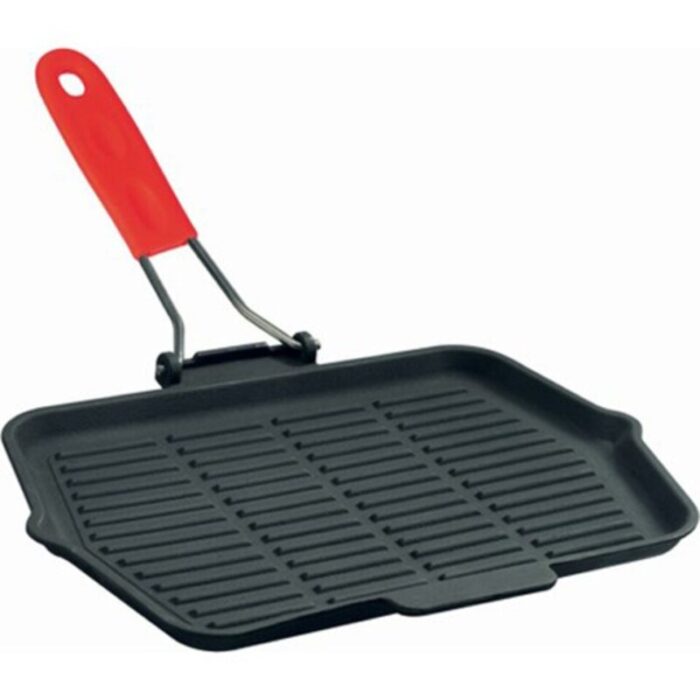 cast iron rect grill pan with wire and silicone handle 240924125448