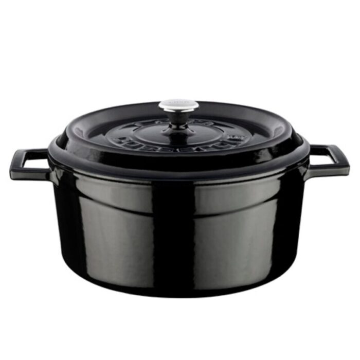 cast iron round casserole black 240924125357