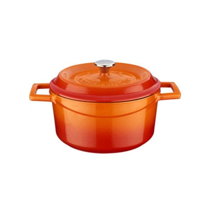 cast iron round casserole orange trendy 240924125356