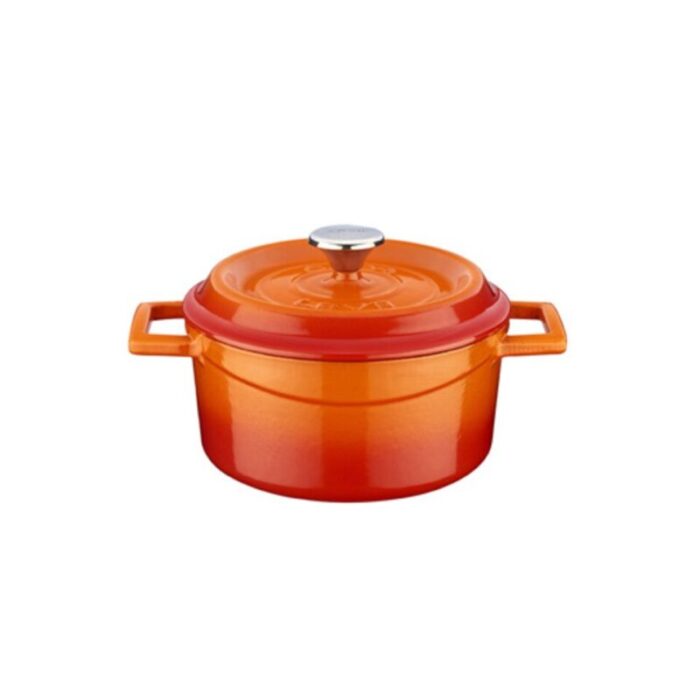 cast iron round casserole orange trendy 240924125445