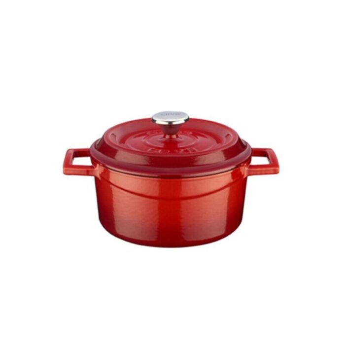 cast iron round casserole red trendy 240924125444