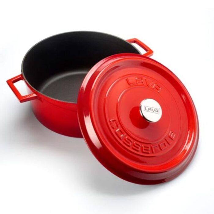 cast iron round casserole red trendy 240924125503