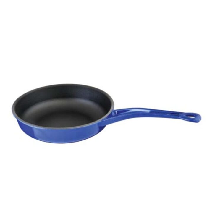 cast iron round fry pan with cast iron handle 24cm 19l blue121lv y k tv 24 k0 bl 240924125450