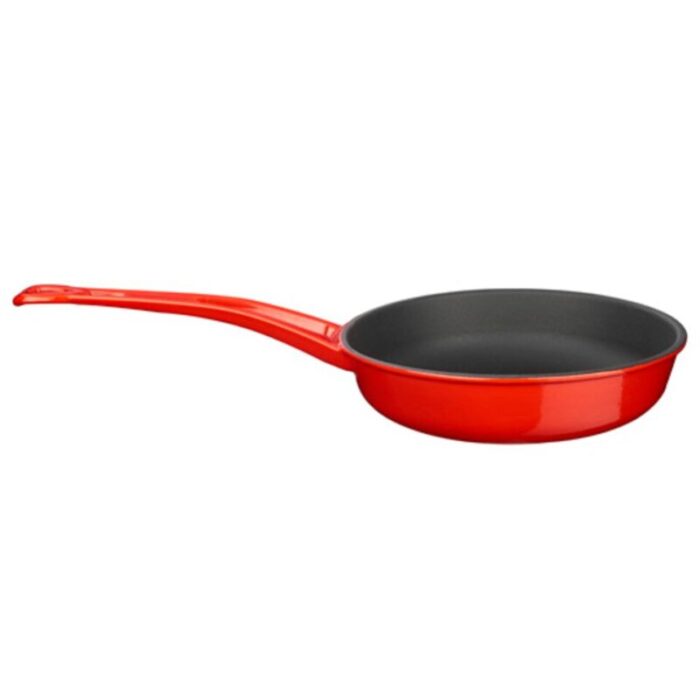 cast iron round fry pan with cast iron handle 24cm 19l red121lv y k tv 24 k0 rd 240924125450