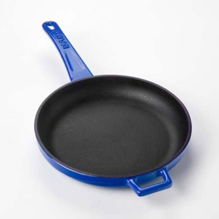 cast iron round fry pan with metal handle 20cm 08l blue121lv y tv 20 k0 bl 240924125425