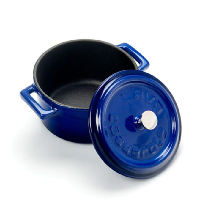 cast iron round mini casserole blue trendy 240924125424