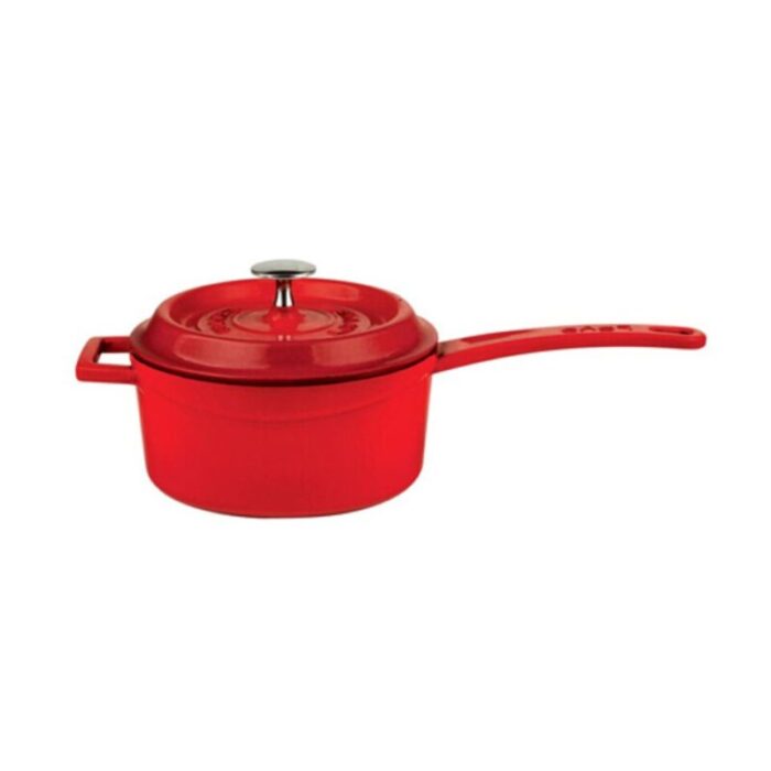 cast iron sauce pan with metal handle red 240924125446