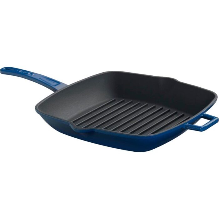 cast iron sq grill pan with metal hdle blue 240924125425