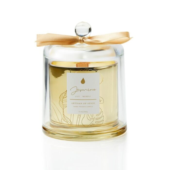 jasmine lily neroli glass dome candle 300g 240206031333