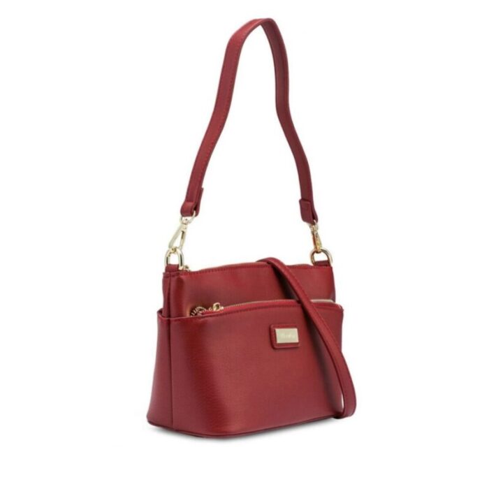 melco faux leather shoulder sling bag dark red 240426092501 1