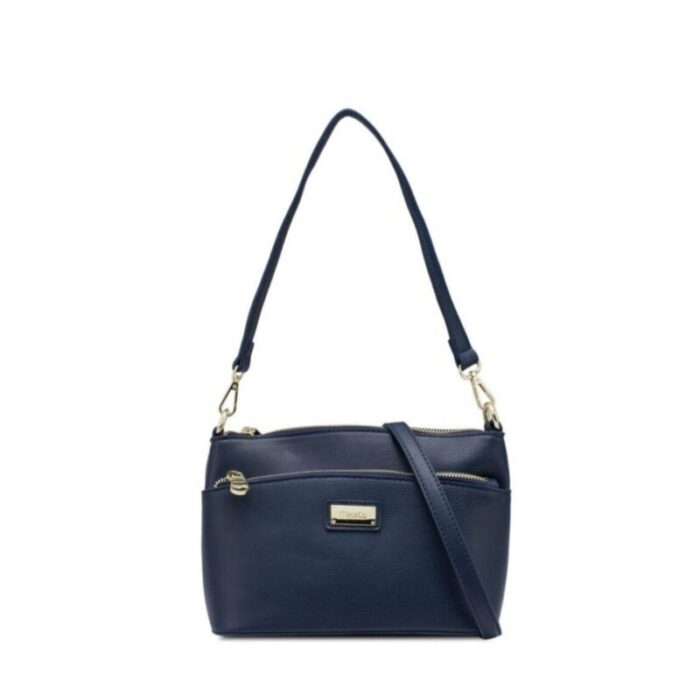 melco faux leather shoulder sling bag navy 240426092501