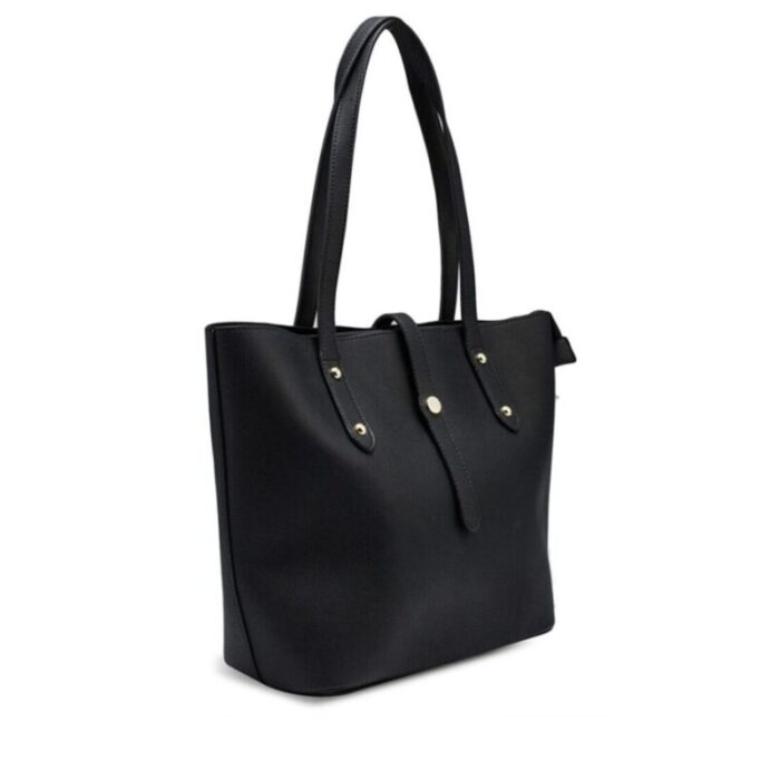 melco grainy tote bag with belt snap black 240426092506 1