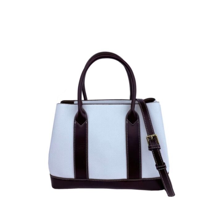 melco pebbled contrast satchel bag white 240426092458