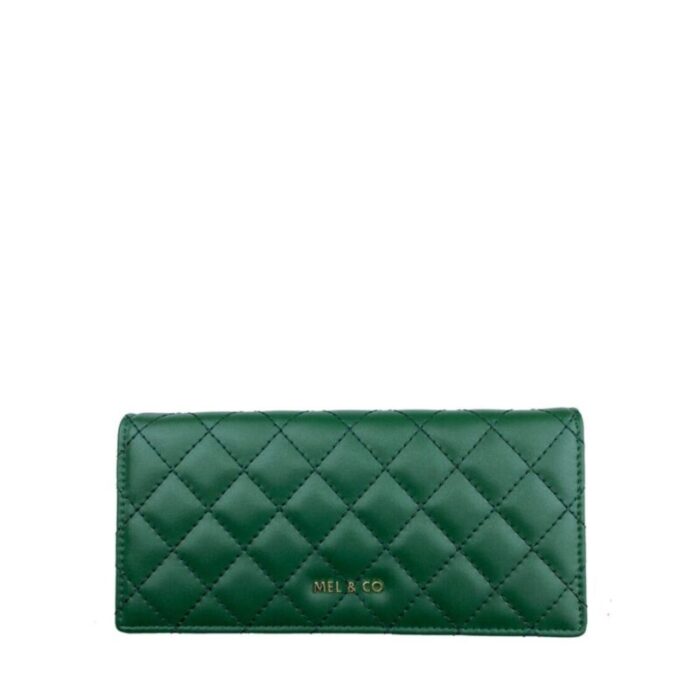 melco quilted basic flap long wallet green 240426092455