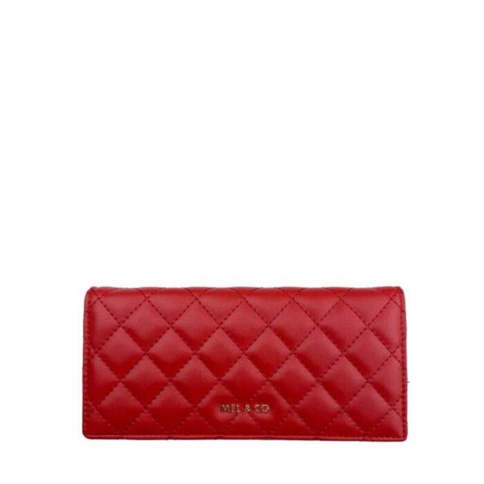 melco quilted basic flap long wallet red 240426092455