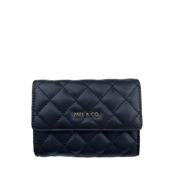 melco quilted half flap mid size wallet black 240426092453