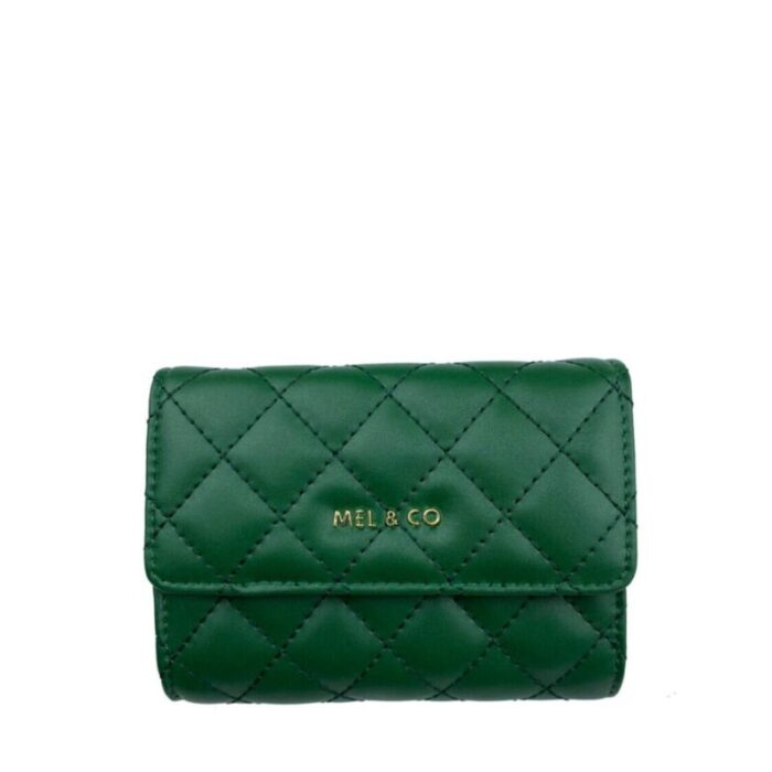 melco quilted half flap mid size wallet green 240426092453