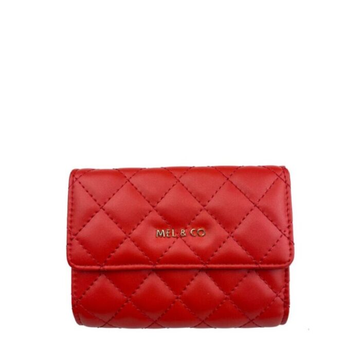 melco quilted half flap mid size wallet red 240426092454