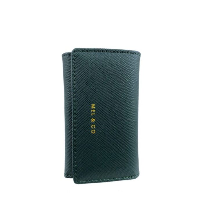 melco saffiano effect basic key pouch forest green 240426092500