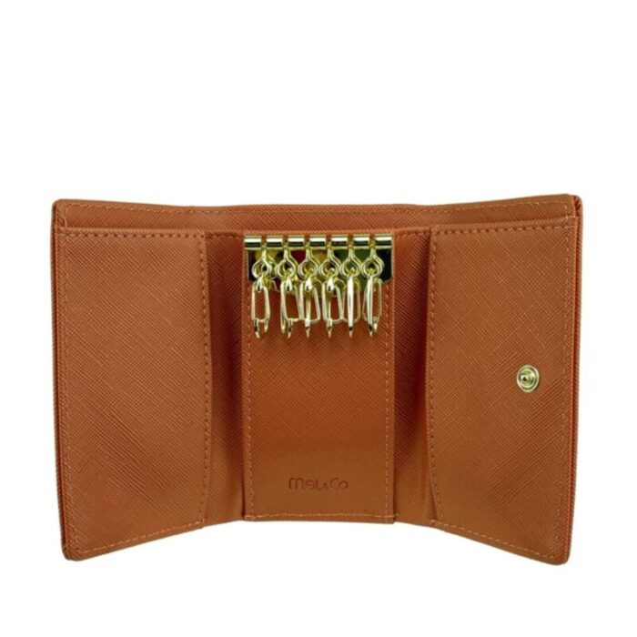 melco saffiano effect basic key pouch tan 240426092500 3