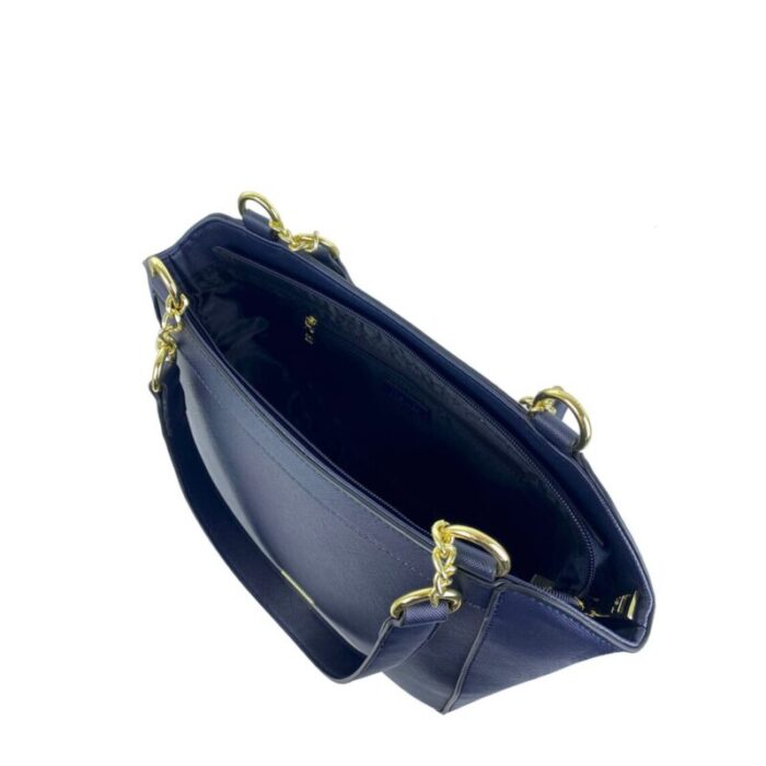 melco saffiano leatherette double handle with chain detail navy 240426092456 3