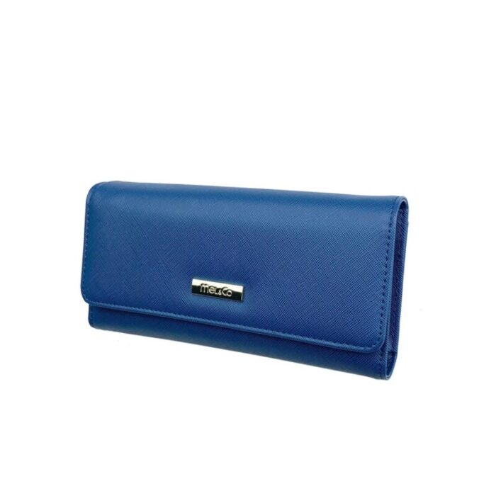 melco saffiano leatherette tri fold long wallet blue 240426092450 1