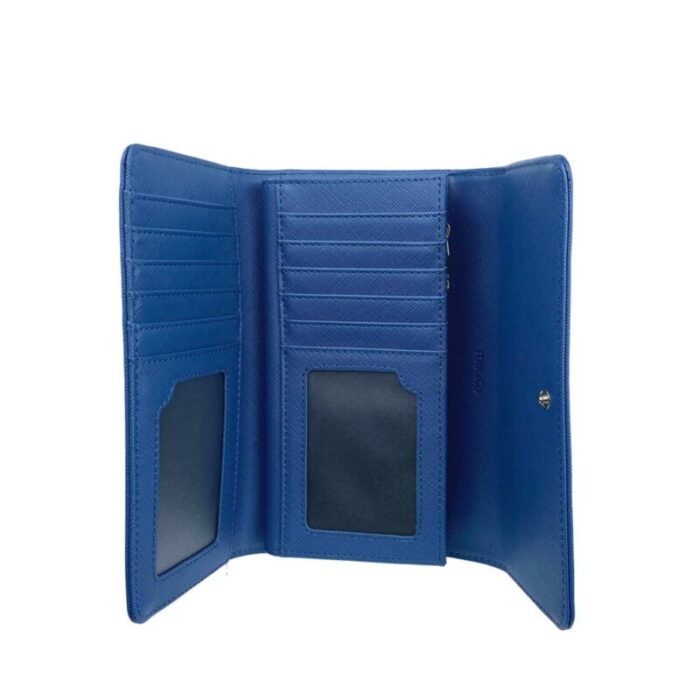 melco saffiano leatherette tri fold long wallet blue 240426092450 3