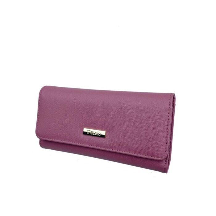 melco saffiano leatherette tri fold long wallet rose 240426092450 1