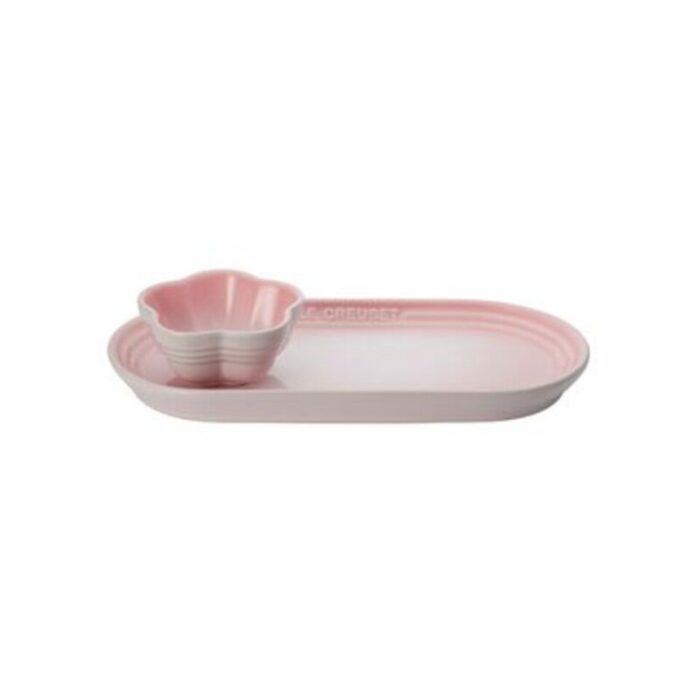 oblong plate wmini fl bowl shell pink 240901123925