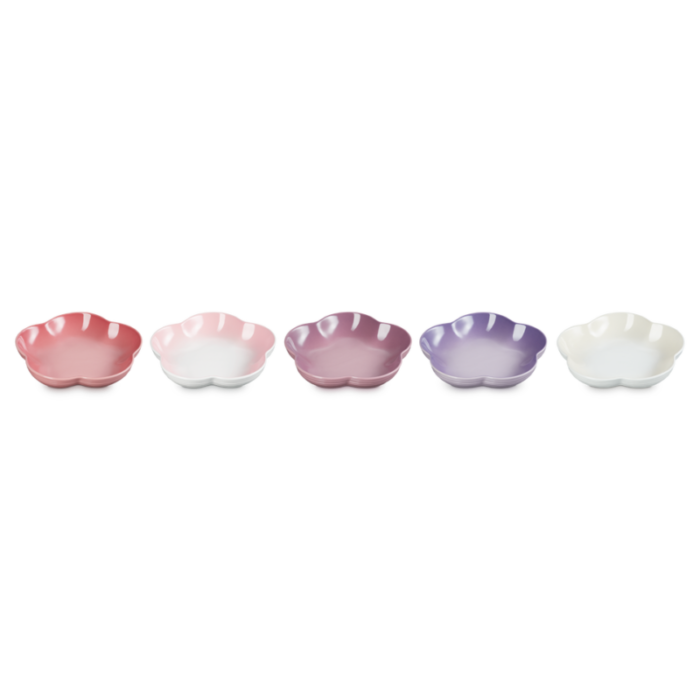 set of 5 flower dish 20cm rose quartzmeringuemauve pinkpowder pinkbluebell purple 240901123926