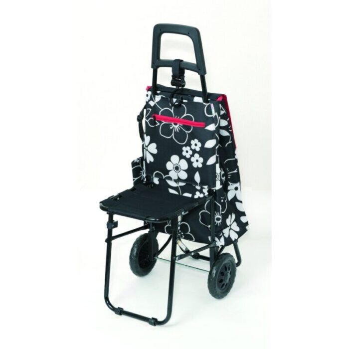 shopping cart with chair flower black 241016100525